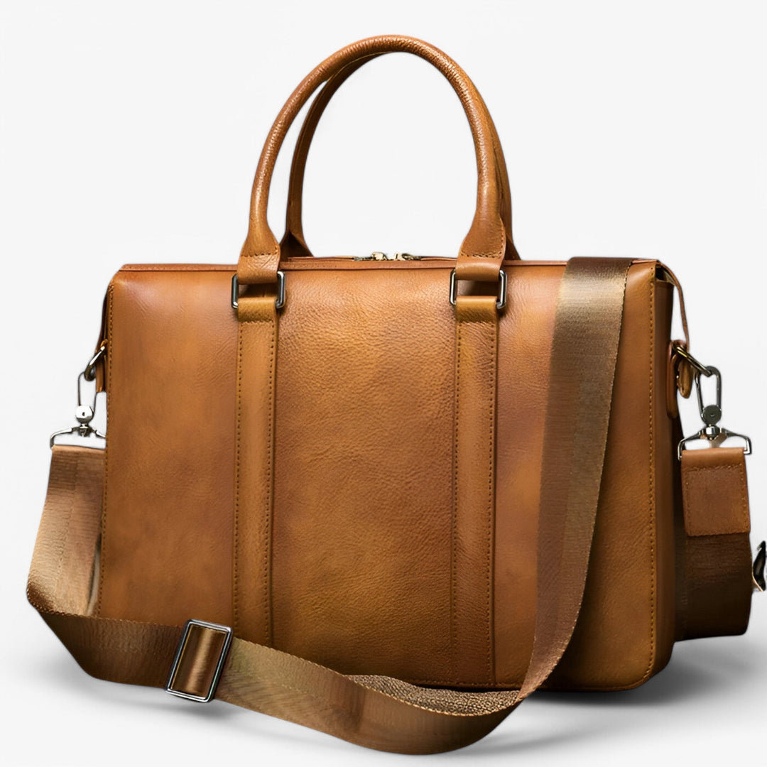 Leather Laptop Bag with Shoulder Strap