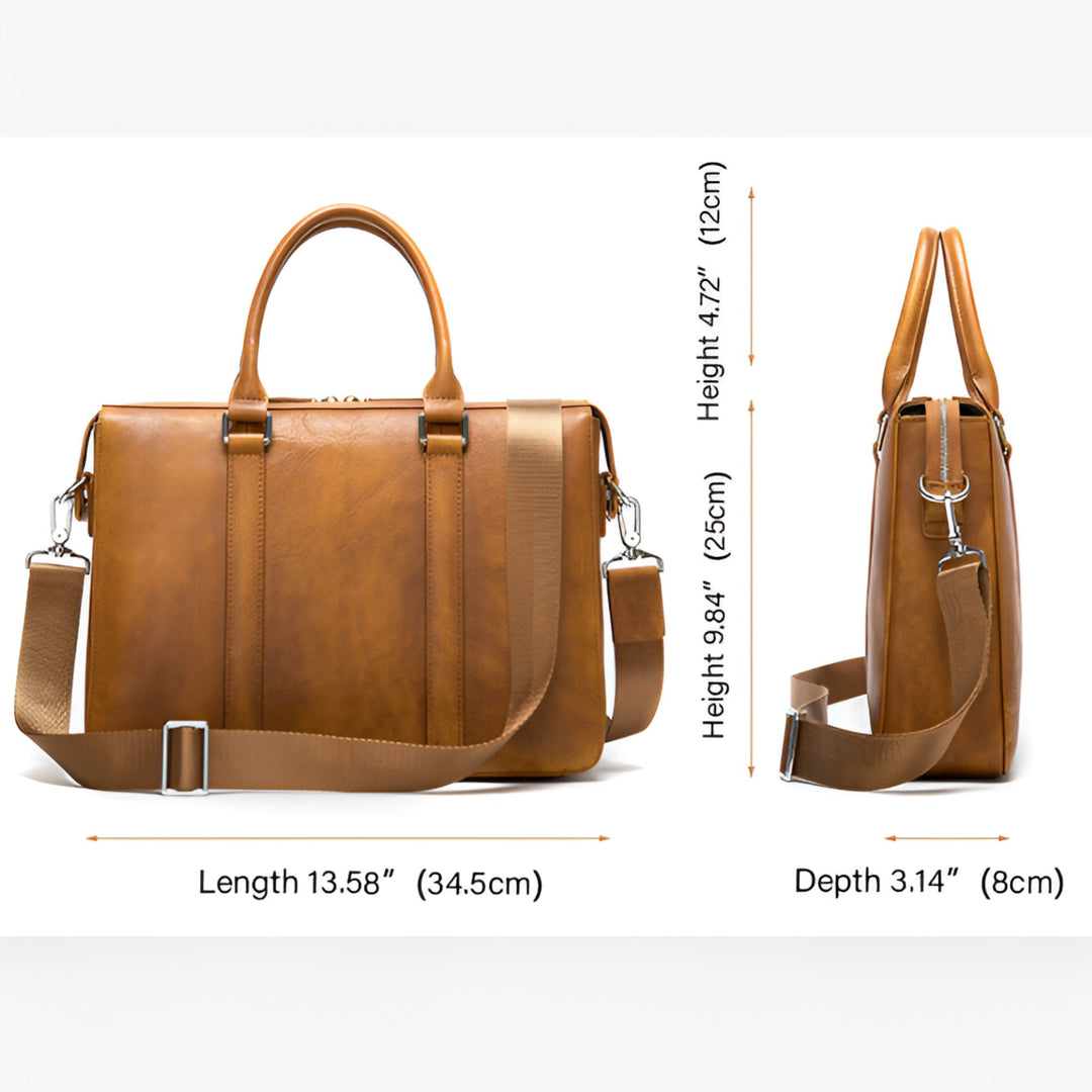 Leather Laptop Bag with Shoulder Strap