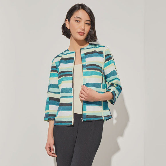 Ming Wang Zip Stripe Jacket