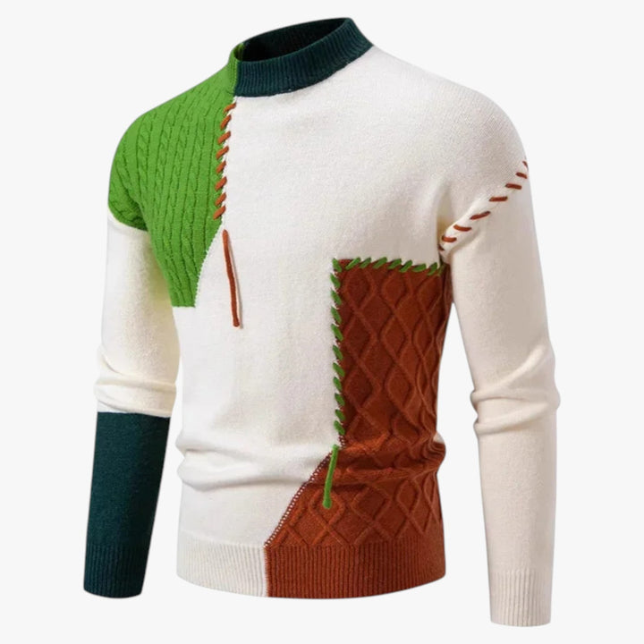 Men's Long Sleeve Colour Block Knit Sweater
