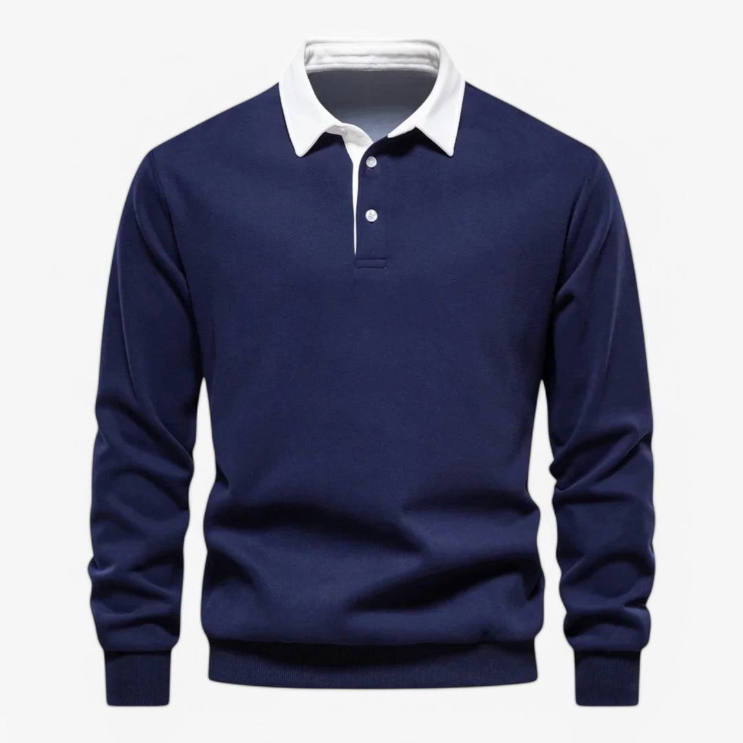 Men's Long Sleeve Polo Sweatshirt