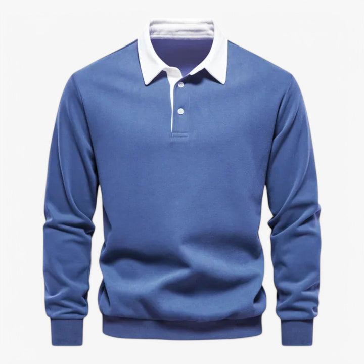 Men's Long Sleeve Polo Sweatshirt