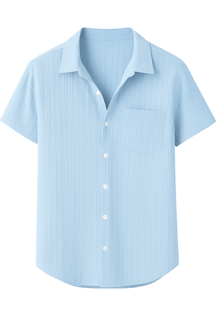Men's Short Sleeve Button-Down Shirt with Chest Pocket