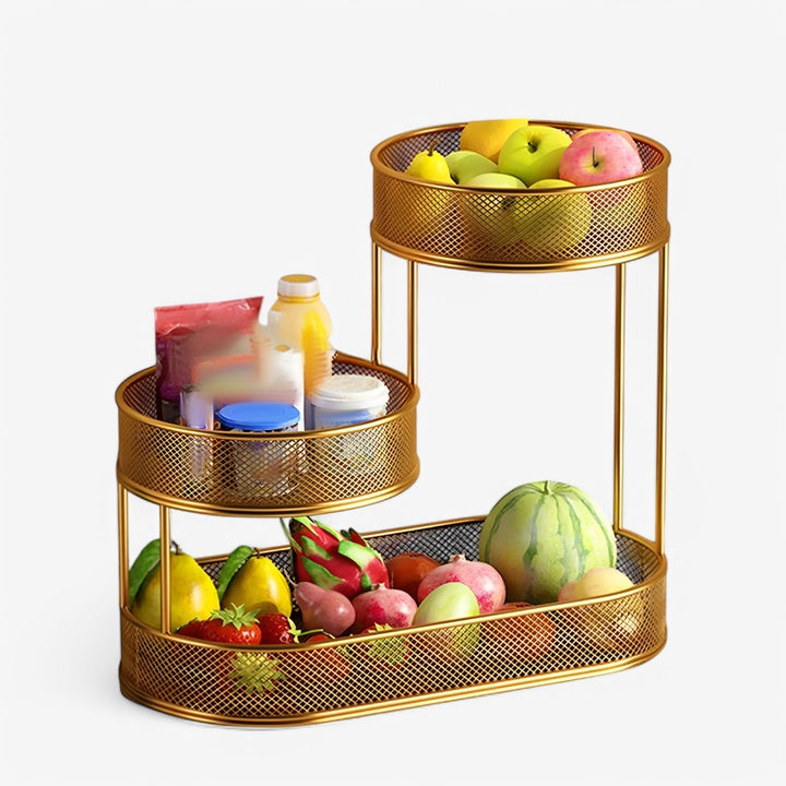 Circular Iron Fruit Basket Organizer