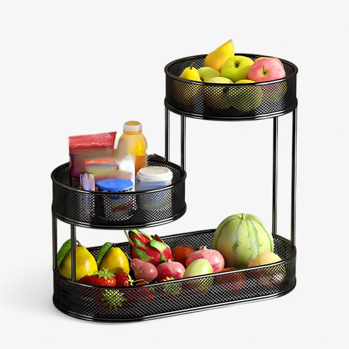 Circular Iron Fruit Basket Organizer