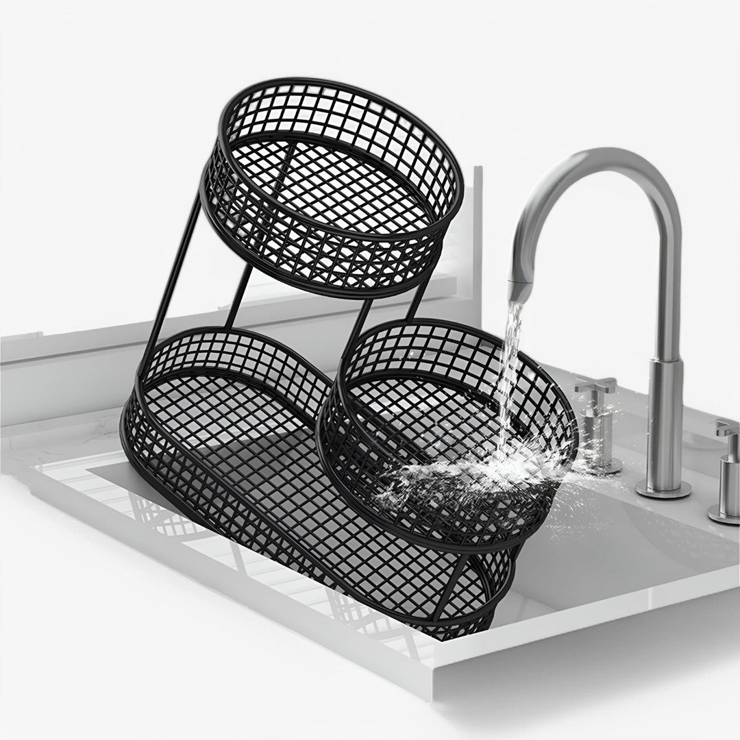 Circular Iron Fruit Basket Organizer