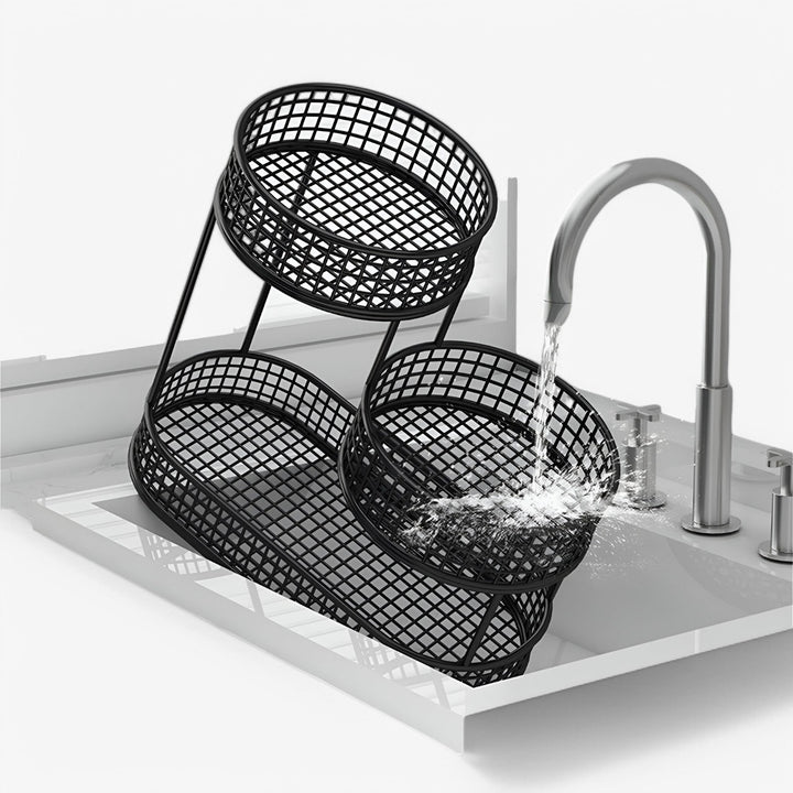 Circular Iron Fruit Basket Organizer