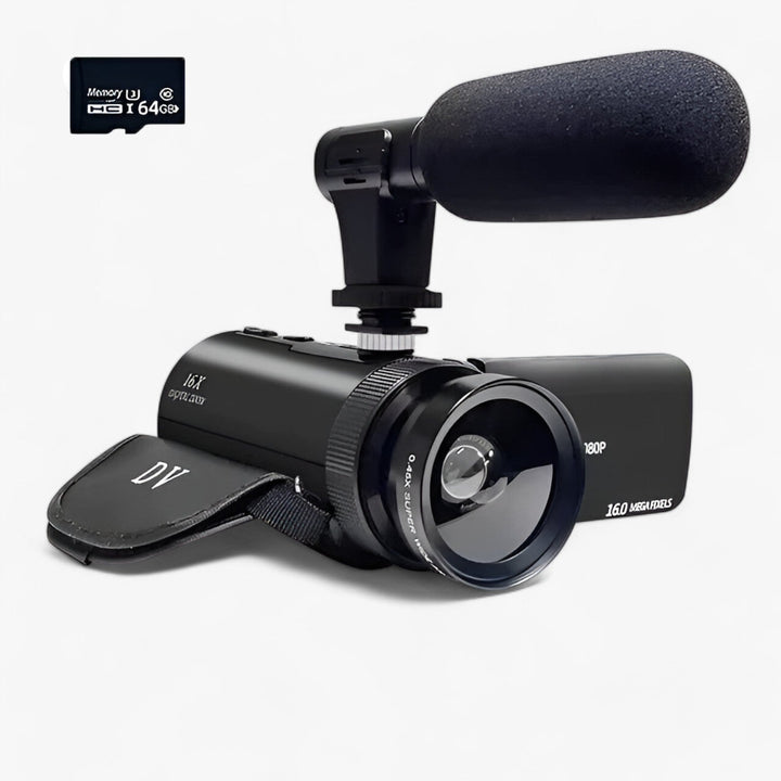 HD Camcorder with Microphone for Vlogging Equipment