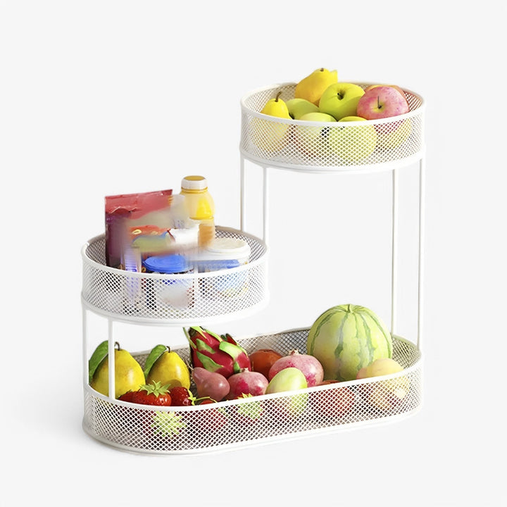 Circular Iron Fruit Basket Organizer