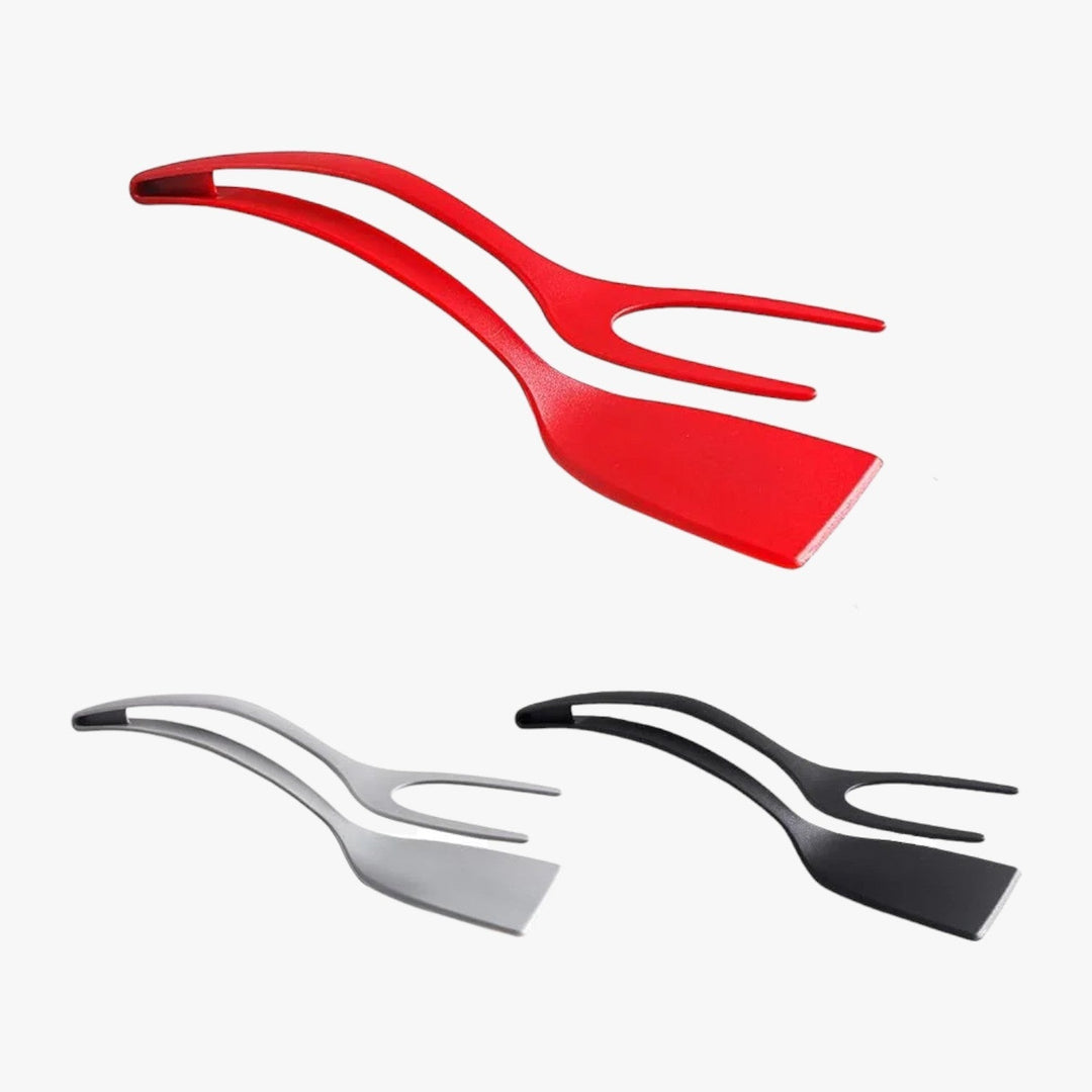 2-in-1 Silicone Spatula Tongs Cooking Tool