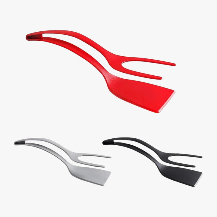 2-in-1 Silicone Spatula Tongs Cooking Tool