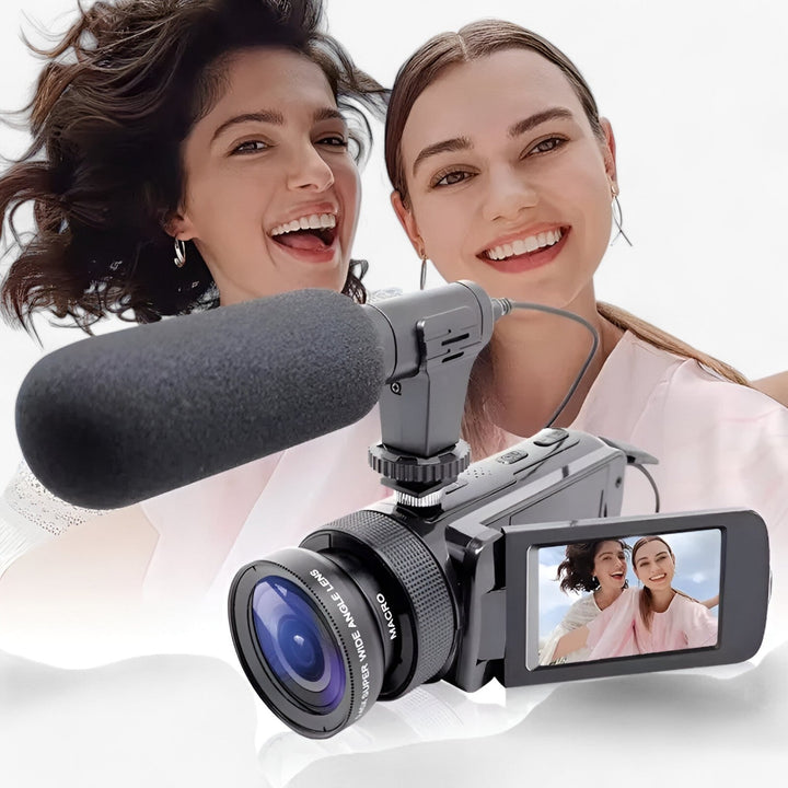 HD Camcorder with Microphone for Vlogging Equipment