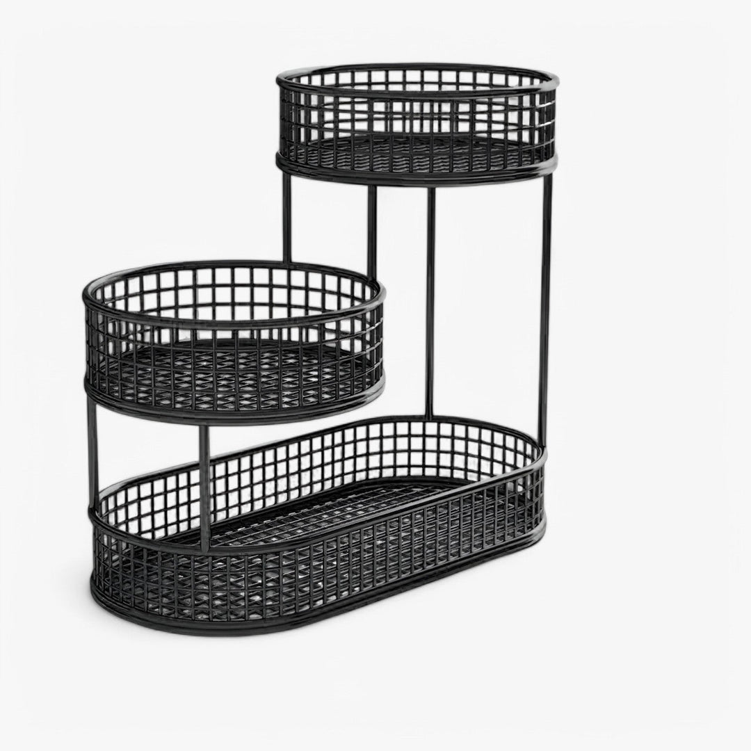 Circular Iron Fruit Basket Organizer
