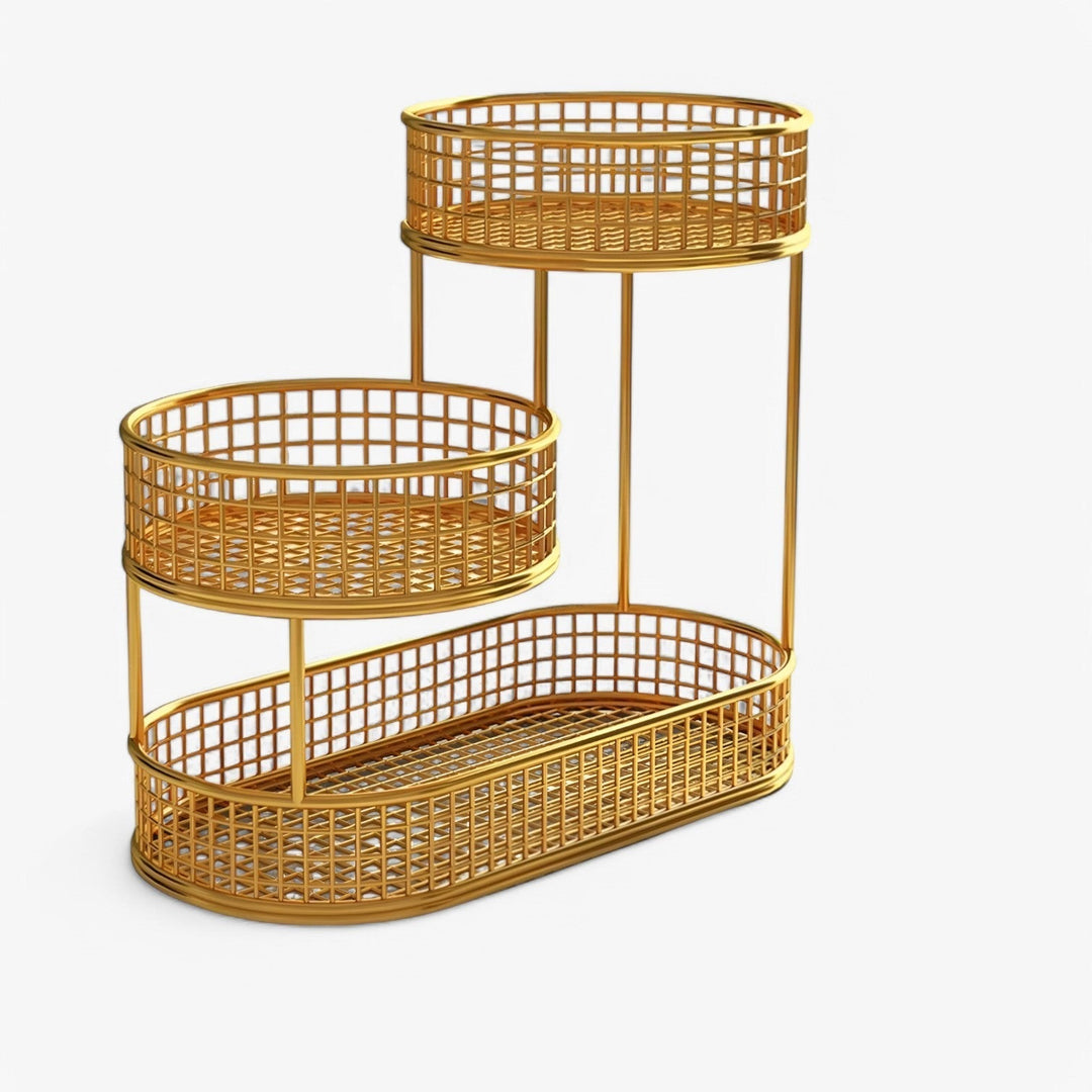 Circular Iron Fruit Basket Organizer