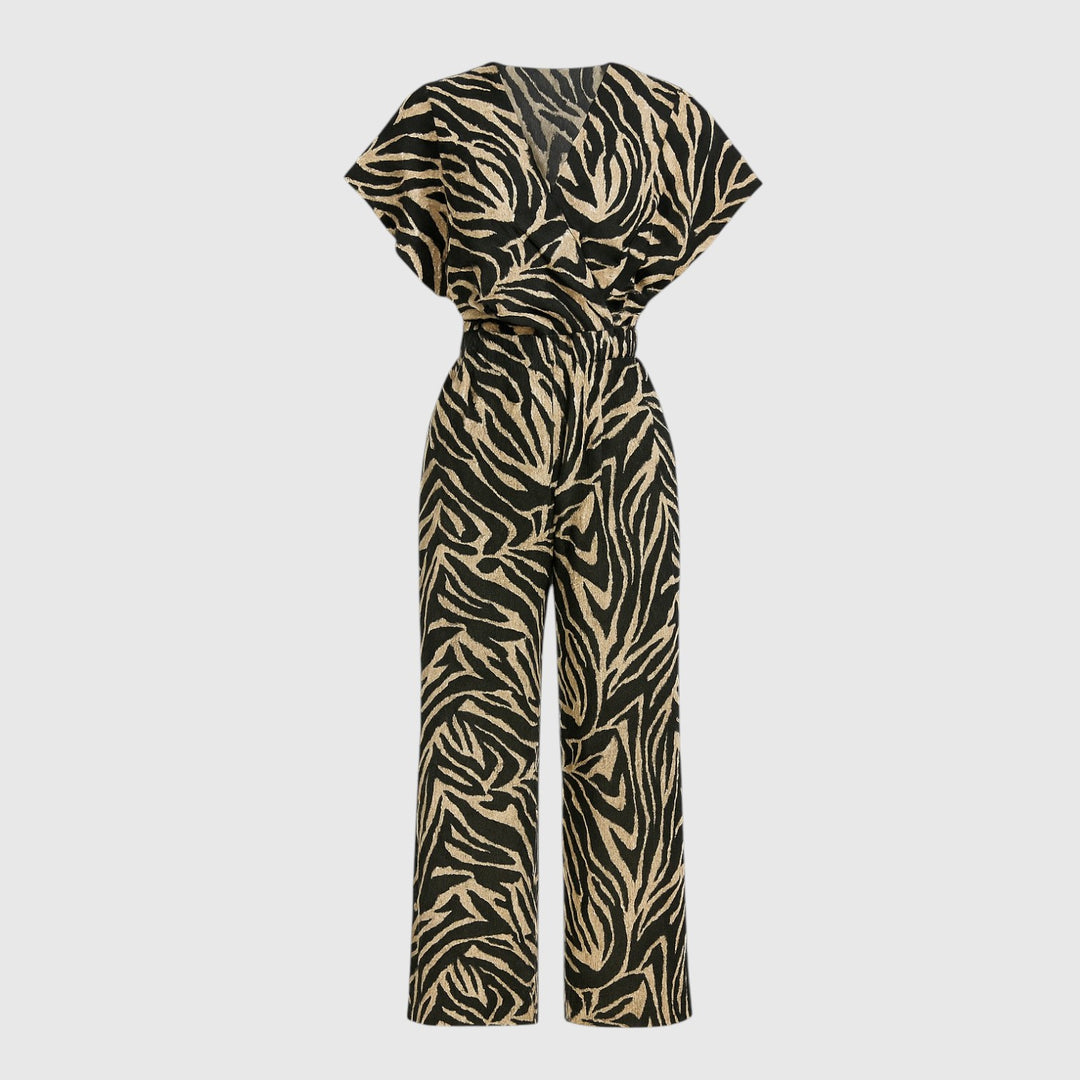 Women's Animal Print Wide-Leg Jumpsuit