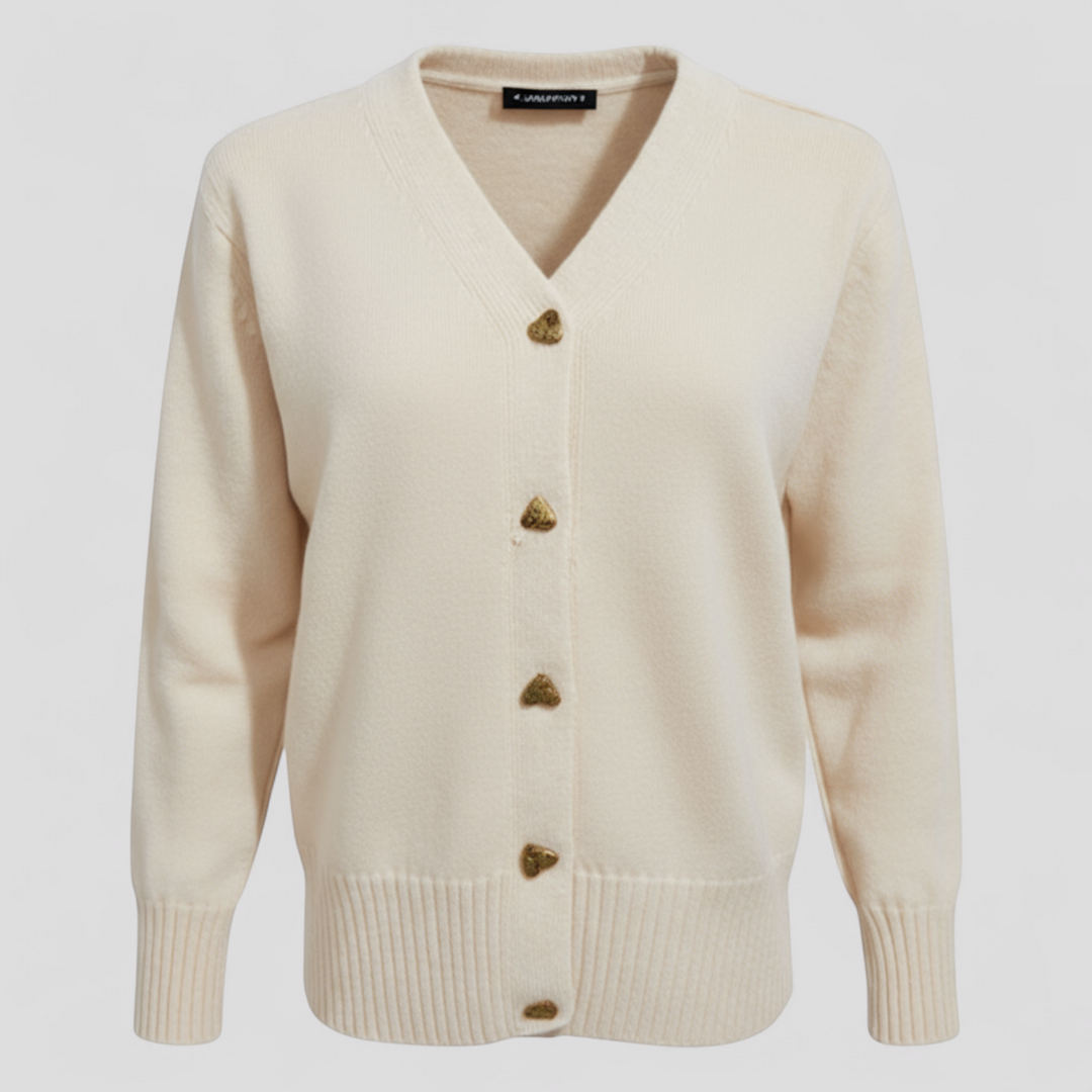 Women's V-Neck Button-Front Knit Cardigan