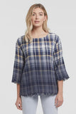 Tribal Plaid Ombre Top