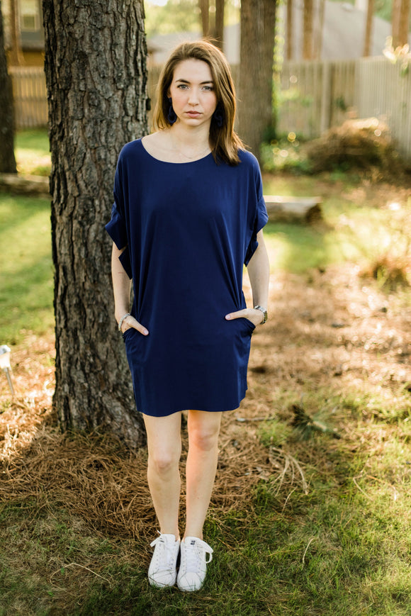 Inae Collection Navy Dress with pockets